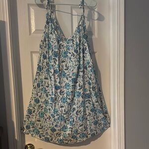 Floral Blue and White Dress